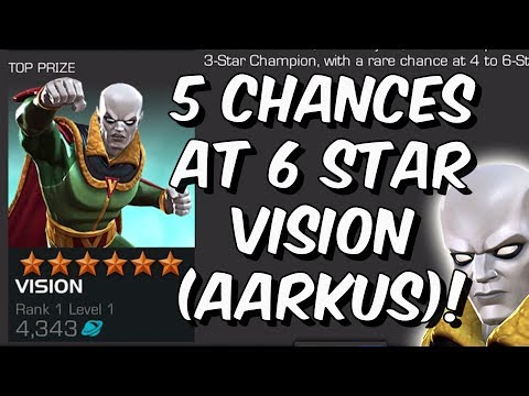 5x 6 Star Vision Aarkus Featured Cavalier Crystal Opening! - Marvel Contest of Champions