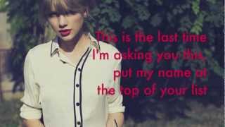 The Last Time - Taylor Swift Feat. Gary Lightbody (Lyrics HD)