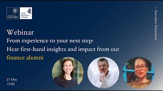 Webinar: Hear first-hand insights from our finance alumni