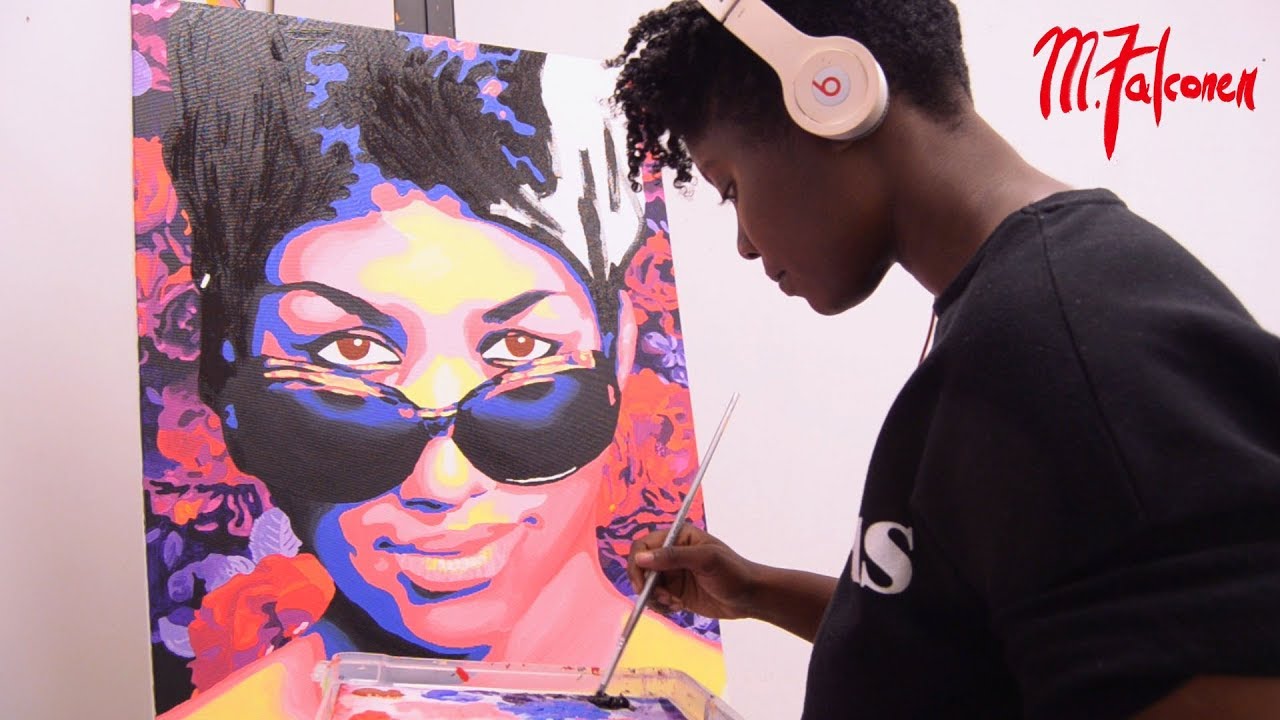 Aretha Franklin Pop Art Tribute | M.Falconer | Time Lapse Painting
