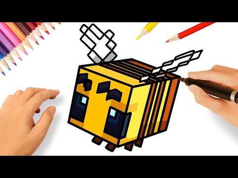 COMMENT DESSINER MINECRAFT ABEILLE 🐝 | MINECRAFT MOBS