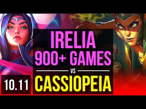 IRELIA vs CASSIOPEIA (TOP) | 900+ games, 2 early solo kills, KDA 9/2/5 | KR Diamond | v10.11