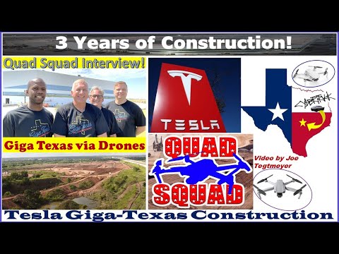 Tesla Gigafactory Texas 3 YEAR Celebration with all 4 members of the Quad Squad!