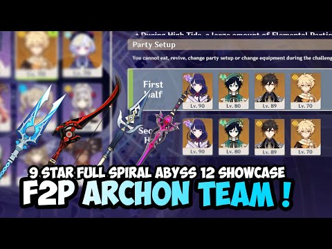 Spiral Abyss 2.1 | F2P ARCHON TEAM ! - Floor 12 Both Half 9 Stars | Genshin Impact 2.1