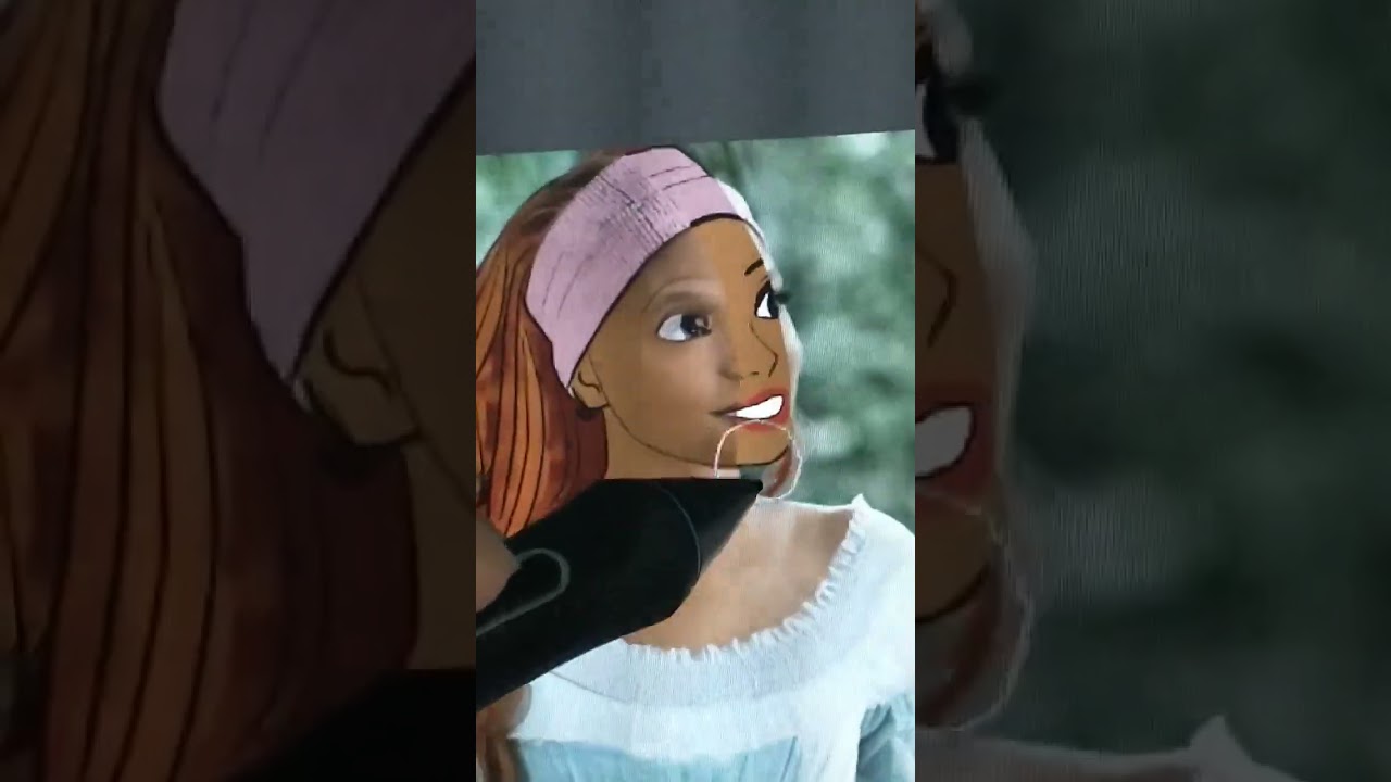 Live Action Ariel's Cartoon Transformation 🌊 #thelittlemermaid #digitalart