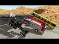 Trucks VS Short Bridge 2 BİG TRUCK Clash BeamNG Drive