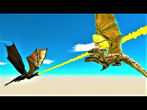 THE DRAGON VS EVERY STRONGEST UNIT WITH WINGS animal revolt battle simulator