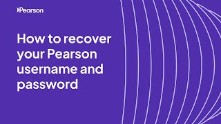 How to recover your Pearson username and password
