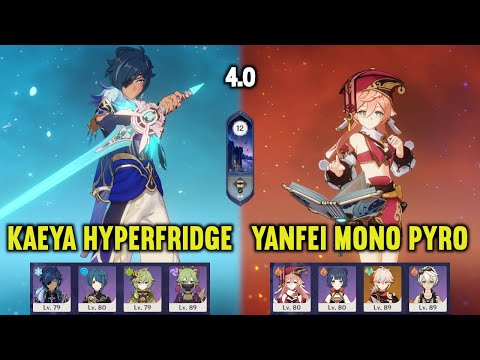 (F2P) C2 KAEYA Hyperfridge & C6 YANFEI Mono Pyro | 4.0 Spiral Abyss Floor 12 | Genshin Impact