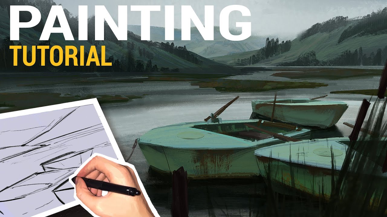 From Sketch to Final Image (Digital Painting Tutorial) Full Process with Commentary