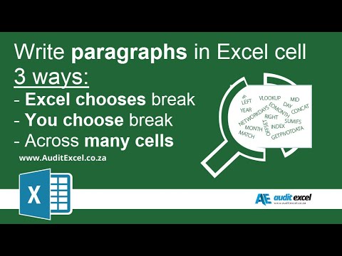 Write paragraphs in MS Excel - YouTube