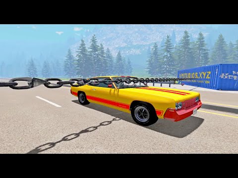 Cars vs Giant iron chain. Crashes in a realistic game BeamNG Drive Mr.Paul