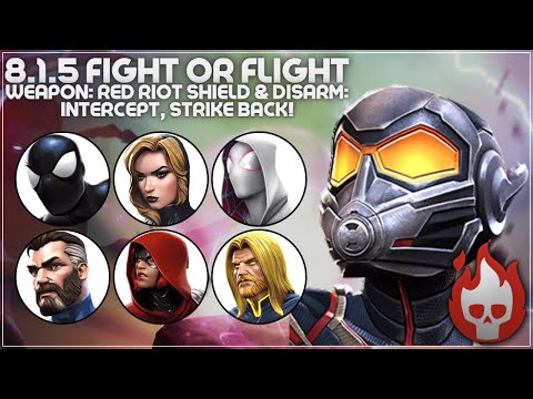 MCOC Act 8.1.5 - Fight or Flight, Weapon: Red Riot Shield, Inercept & Strike back - Wasp