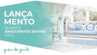 Quarto de Bebê Amiguinhos Safári Azul - Grão de Gente