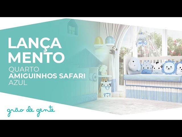 Quarto de Bebê Amiguinhos Safári Azul - Grão de Gente