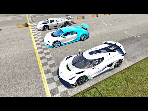 Koenigsegg Jesko vs Sauber C9 vs Bugatti Chiron - Old Monza