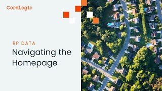 Navigating the Homepage in RP Data