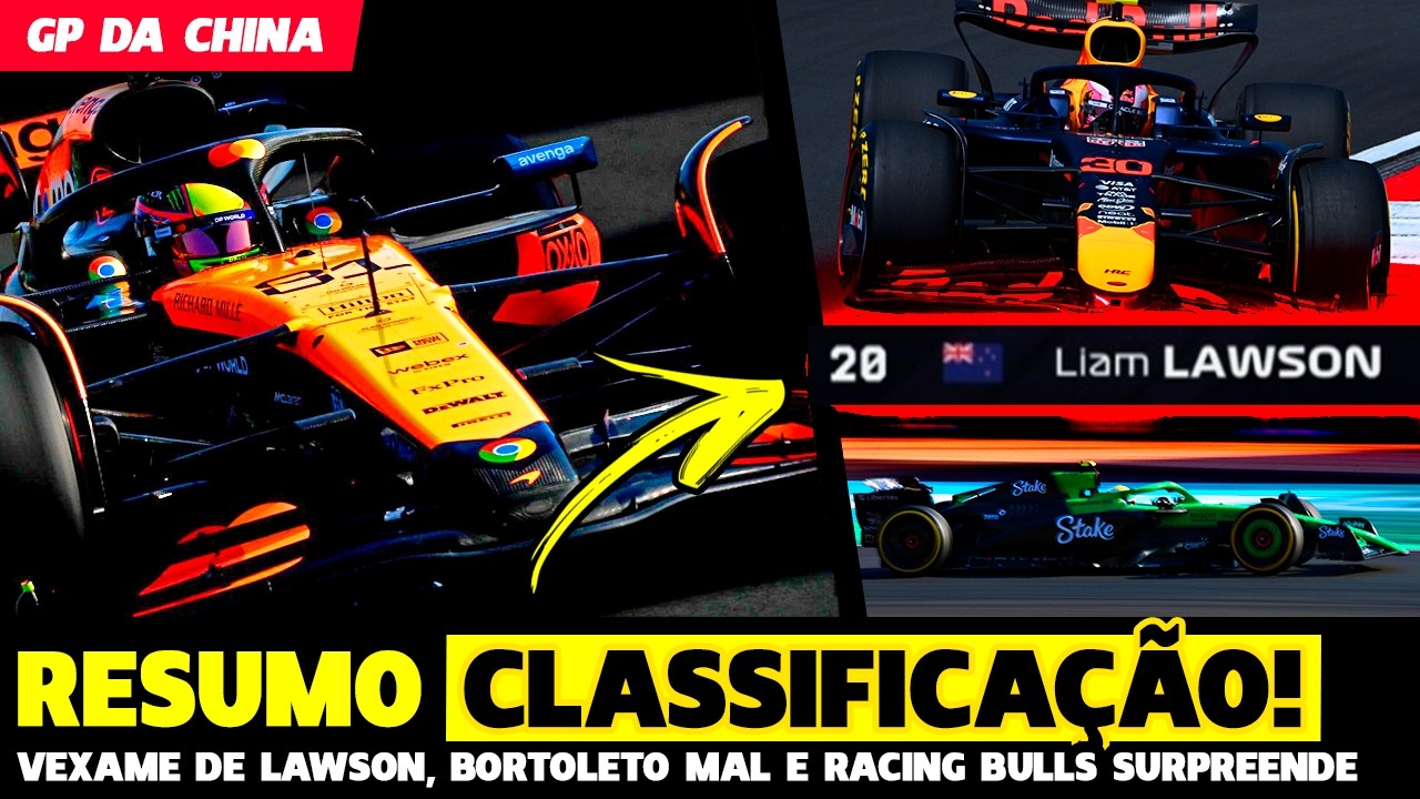 🚨CLASSIFICAÇÃO: VEXAME DE LAWSON, RACING BULLS VOANDO E BORTOLETO FICA NO Q1 |FÓRMULA 1 |GP EM CASA+