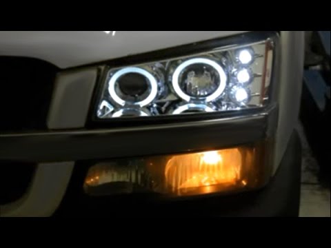 Spec-D - Dual Halo Projector Headlights LEDs Chevy Silverado 2003-2006