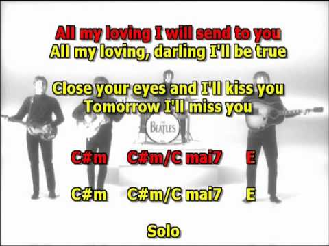 All my lovin Beatles best karaoke instrumental lyrics chords