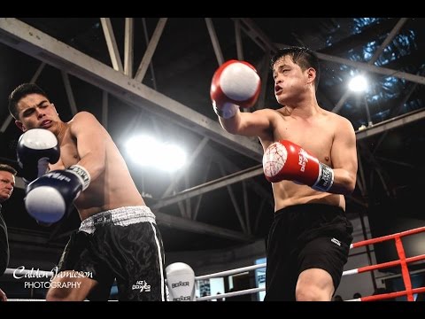 Jimmy Lee stops Kalopeau Christian Munro with brutal body shots - ABA Stadium - Sep16