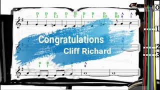 Congratulations | Cliff Richard | Violin SHEET MUSIC [With Fingerings] [Level 3]