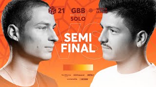 At the beginning we have footboxg vs dlooooowwwww - FootboxG ๐ง๐ช vs RIVER' ๐ซ๐ท | GRAND BEATBOX BATTLE 2021: WORLD LEAGUE | Semi Final