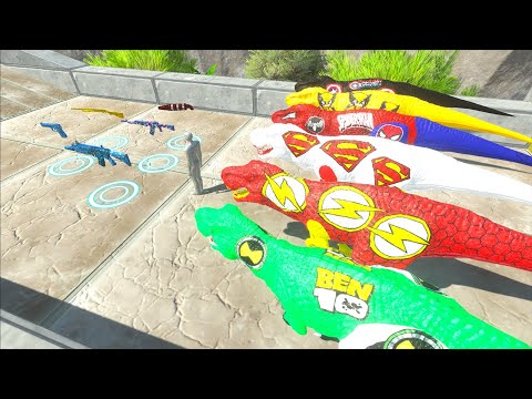 WHITE SUPERMAN T-REX and FPS AVATAR RESCUE MISSION - Animal Revolt Battle Simulator
