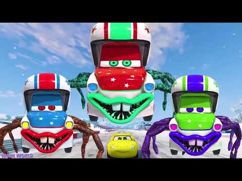 Live Epic Escape From The Lightning McQueen Eater | McQueen VS Lightning McQueen Spider BeamNG.Drive