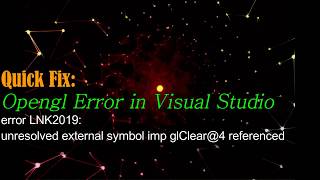 error LNK2019 unresolved external symbol imp glClear@4 referenced