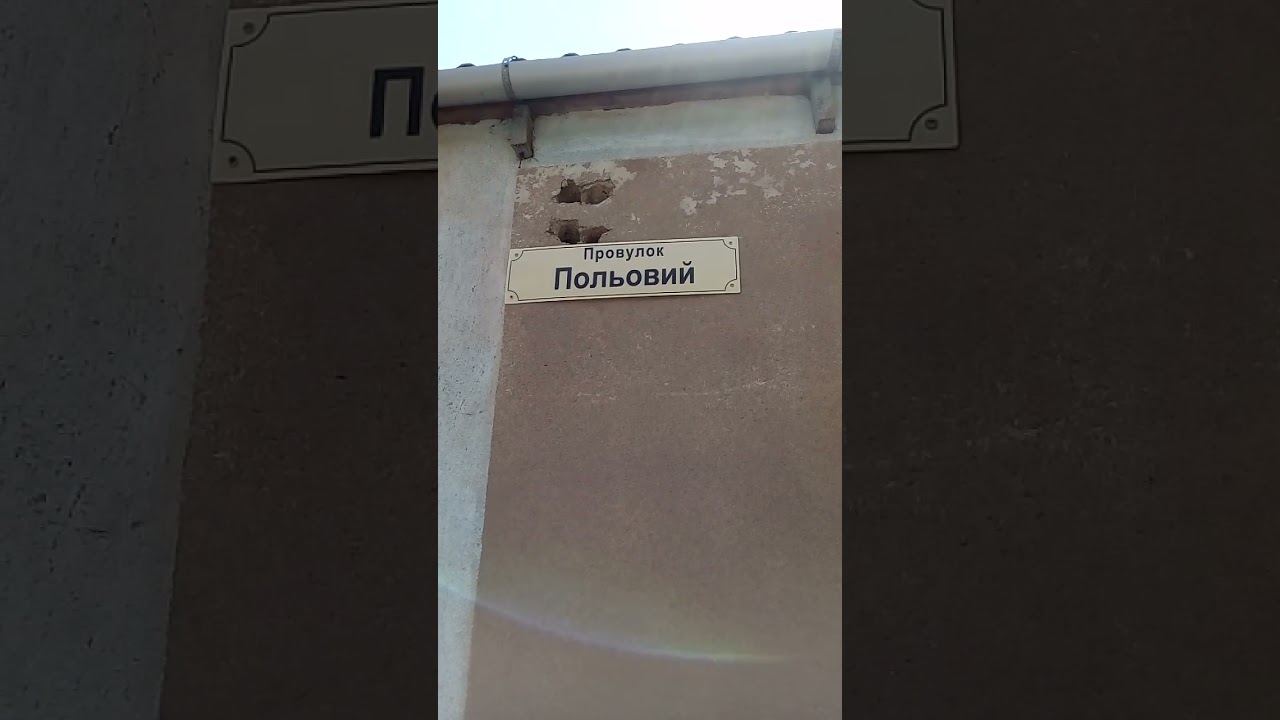Табличка на украинском языке Провулок Польовий (Переулок Полевой) в курортном поселке в Крыму #inter