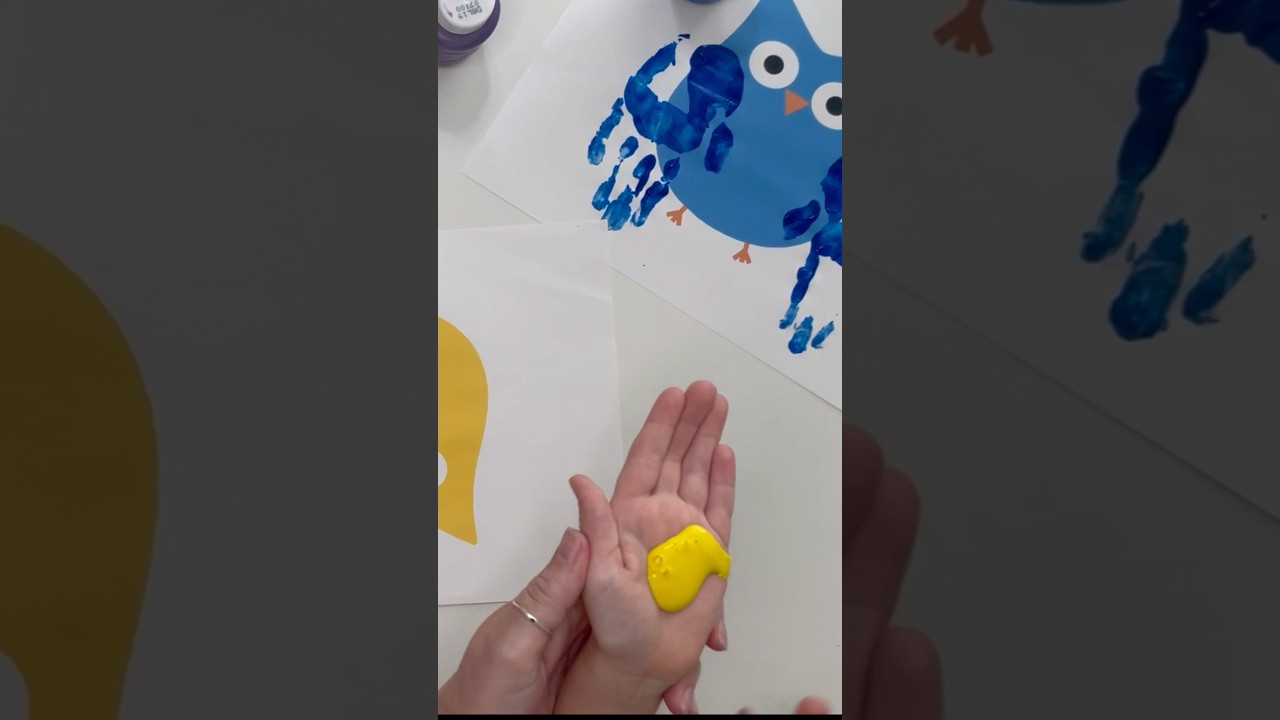 Craft idea: owl wing handprints