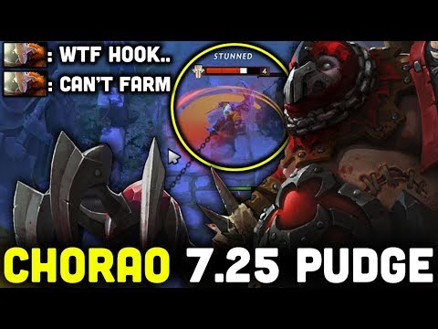 THE STRONGEST PUDGE IN LANE 7.25 PATCH DOTA - CHORAO NONSTOP ANNOYING HOOK SAFELANER | GENIUS PUDGE