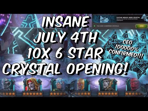 INSANE July 4th Weekend 10x 6 Star Crystal Opening - CEO 10000000% - Marvel Contest of Champions