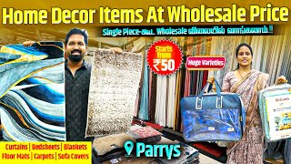 ₹50 முதல் Wholesale விலையில் Home Decor Items | Curtains, Bedsheets, Carpets at Low Price |MK Reacts