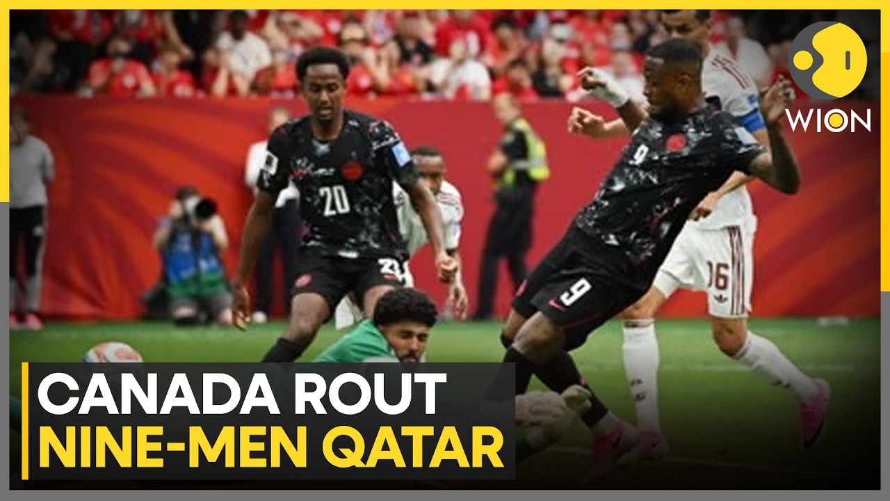 FIFA World Cup 2026: Canada Win 6-0 Two Qatari Players Shown Red Cards | WION