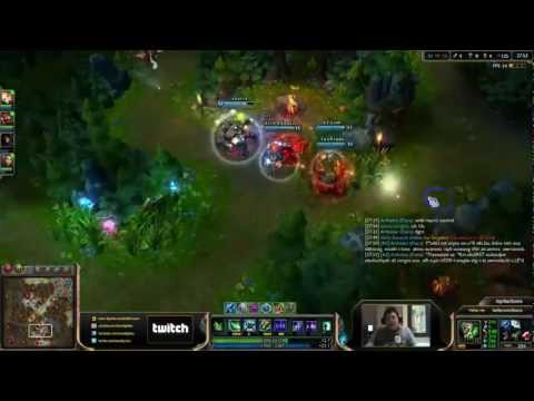 Scarra plays Urgot with Irelia vs Ezreal Nami bot lane
