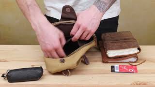 Функціональна чоловіча сумка через плече Vintage 20385 пісочна