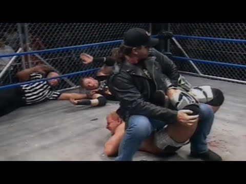 Bret Hart Puts Jeff Jarrett In The Sharpshooter
