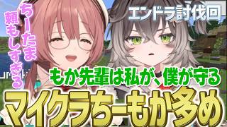 “二人視点”守ってくれる龍巻ちせに好感度が上がっていく甘結もか【ちーもか/ぶいすぽ/切り抜き/Minecraft】
