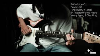 Video thumbnail for TMG Guitar Co Dover HSS Pink Paisley & Black 5A Roasted Flame Maple "Heavy Aging & Checking" by brusheight