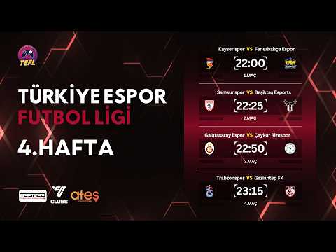 Türkiye Espor Futbol Ligi ! 🔥4. Hafta Başlıyor: Zirve Yolunda Hataya Yer Yok!🔥