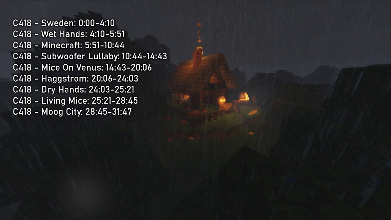 C418 - Minecraft Music Slowed Down 🎵 With Rain 🌧️