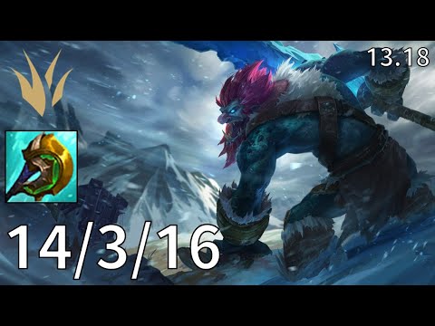 Trundle Jungle vs Nidalee - EUW Master | Patch 13.18