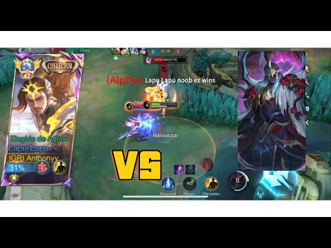 LAPU LAPU TOP GLOBAL VS ALPHA FACE TO FACE GAMEPLAY RANK BEST BUILD DAMAGE