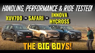 Tata Safari vs XUV700 vs Innova HyCross | Handling, Performance & Ride Compared