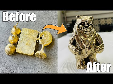 Casting A Golden EWOK From Star Wars - How To Make Bronze Miniatures