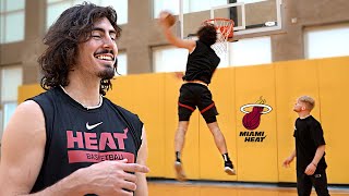 NBA Player Jaime Jaquez Jr. Has BOUNCE! Miami Heat Arena Tour!