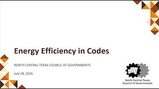 NCTCOG Webinar: Energy Efficiency in Codes
