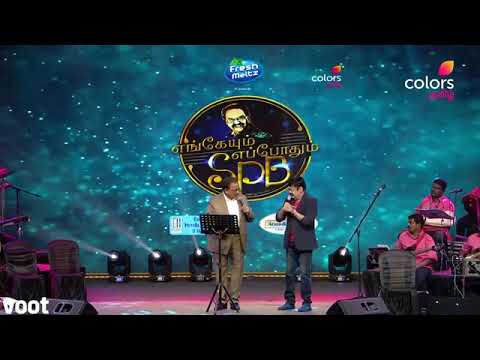 SPB and R.V. Udhayakumar sharing their sweetest movements on stage